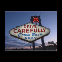 Drive Carefully Las Vegas Postcards postcards