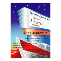 Drive-In Movie Theme Invitation