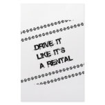Drive it Like it's a Rental stationery