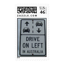 Drive On Left in Australia Sign Postage Stamps