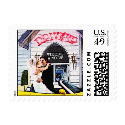 Drive Up Wedding Postage Stamps
