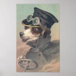 "Driver Dog" Vintage Illustration Poster