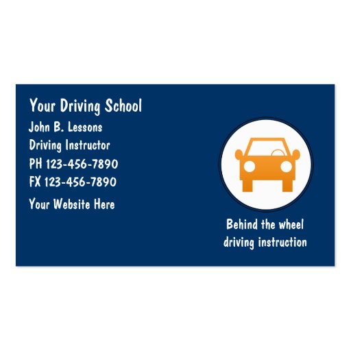 Driving School Business Cards