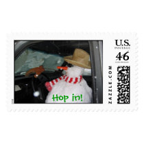 Driving Snowman, Hop in! postage