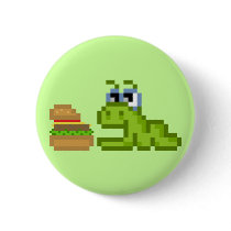 Droid Pet baby eating to hamburger Pinback Button