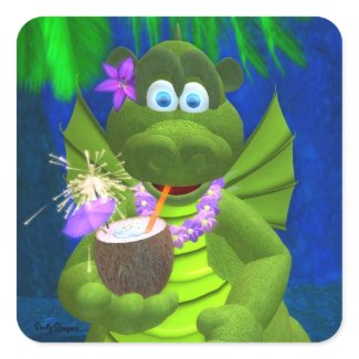 Drolly Dragons Coconut Girl sticker