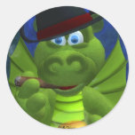 Drolly Dragons Gentleman Round Stickers