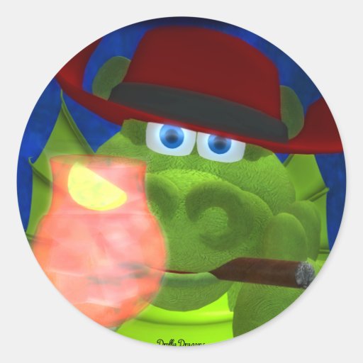 Drolly Dragons Party Fun Sticker