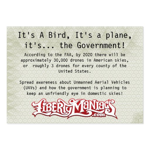 Drone Hunting Permits Business Card Templates (back side)