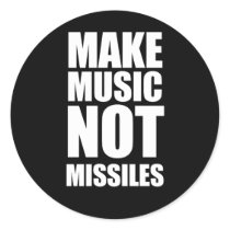 Drop Beats Not Missiles Round Stickers