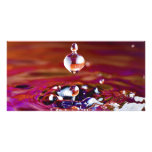 Drop of Water Falling into Rainbow Colored Liquid photo cards