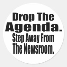 Drop the Agenda Round Sticker
