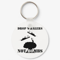 Drop Whalers Not Bombs Keychain by ZoologicallyInclined Drop Whalers Not Bombs Keychain