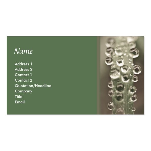 Droplets Business Card Template (front side)
