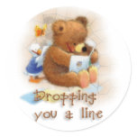 Dropping a Line Round Stickers