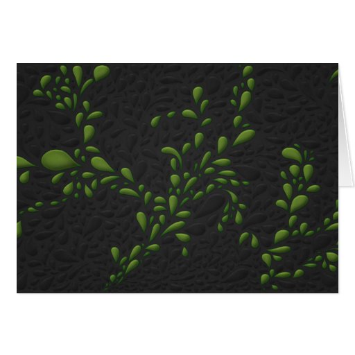 Drops (Green) Greeting Cards