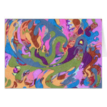 "Drowning" Abstract Art Greeting Cards