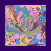 "Drowning" Abstract Art magnets
