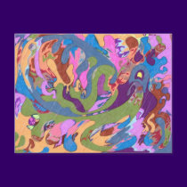 "Drowning" Abstract Art postcards