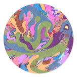 "Drowning" Abstract Art Round Sticker