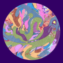 "Drowning" Abstract Art stickers