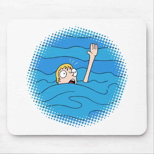 Drowning Man Cartoon Mouse Pad | Zazzle