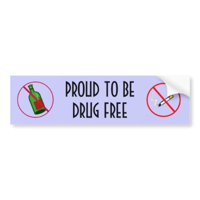 Drug Free Bumper Sticker by mannybell