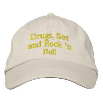 Drugs, Sex and Rock 'n Roll embroidered hats