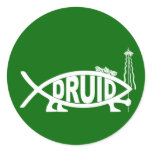 Druid Fish Round Stickers