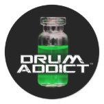 Drum Addict Round Sticker