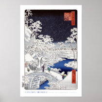 Drum Bridge at Meguro Poster