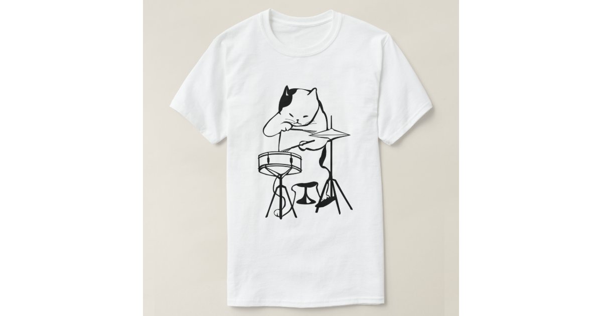 cat drummer shirt