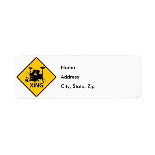 Drum Crossing Highway Sign Custom Return Address Labels