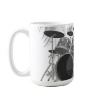 Drum Kit (black & white) - Coffee Mug