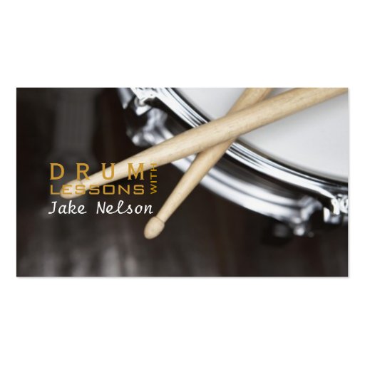 Drum Lessons, Instrument, Music Business Card (front side)