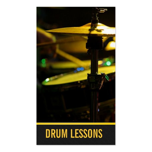 Drum Lessons, Instrument Music Instructor Business Card Templates (front side)