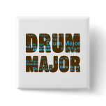 Drum Major Font Pinback Buttons