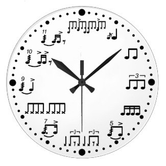 Drum Notes and Rudiments Music Clock for Drummers