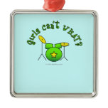 Drum Set - Green Christmas Ornament