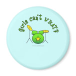 Drum Set - Green Fridge Magnet