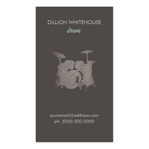 Drum Set Groupon Business Card (front side)