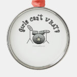 Drum Set - Silver Christmas Tree Ornaments