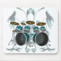 Drum Set & Tribal Artwork (green) - Mousepad