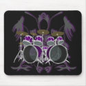 Drum Set & Tribal Artwork (purple) - Mousepad by spiritswitchboard Drum Set & Tribal Artwork (purple) - Mousepad