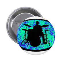 DRUM SOUND WAVES PINBACK BUTTONS
