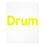 drum text yellow music design custom invitation