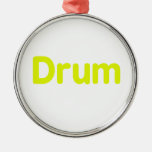 drum text yellow music design ornament