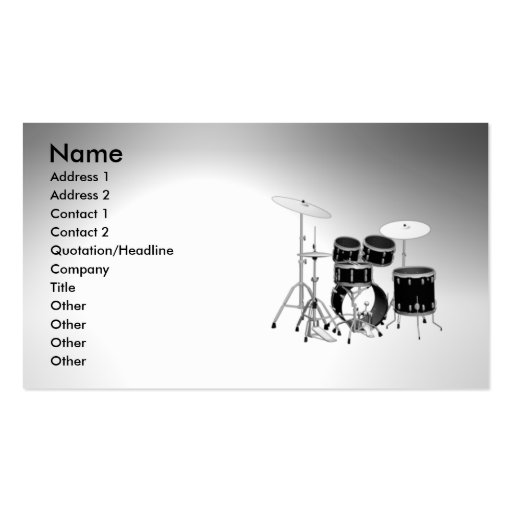 drum_vibeman business card templates (front side)