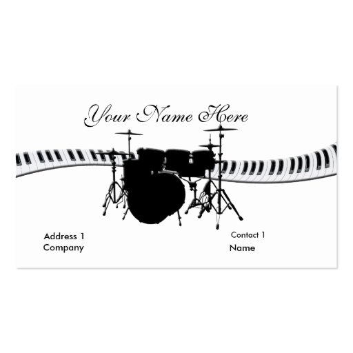 Drummer and Keyboard Business Card (front side)