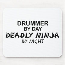 Drummer Deadly Ninja by Night Mouse Pad